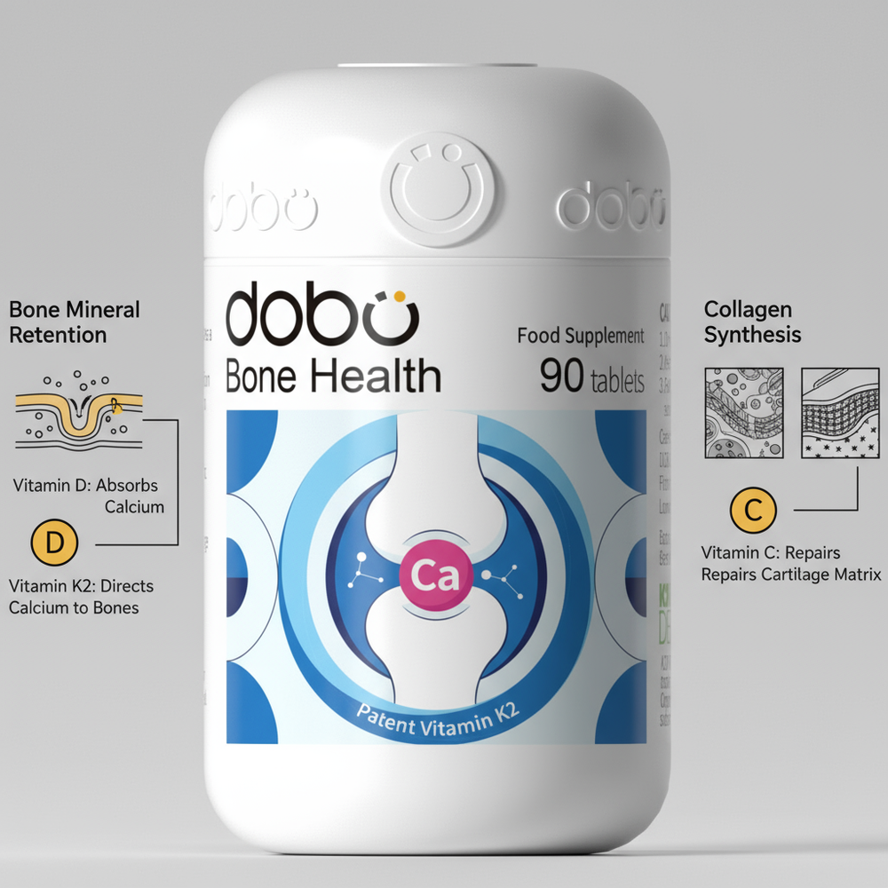 Dobo Bone Health supplement container on a white background